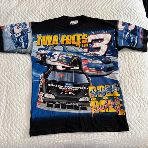 Vintage Chase Nascar Dale Earnhardt 2 Faces Of The 3 Tee Shirt AOP LARGE